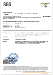 The Certificate of Testing Pvc Clearfilm REACH EU Standard